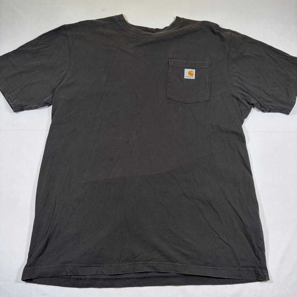 Carhartt K87 Men Black Loose Fit Pocket T-Shirt Short Sleeve Cotton L Tall 0060